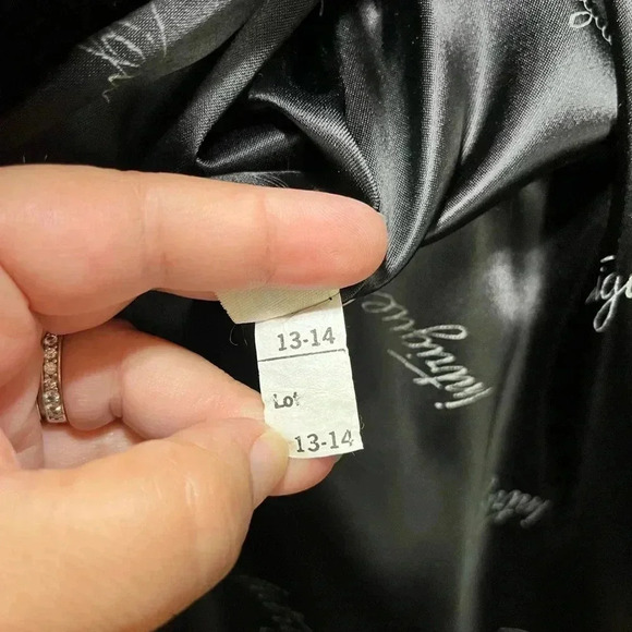 Vintage Womens Coat 13-14 Glenoit Intrigue Black Faux Fur Union Made in USA. - Picture 9 of 14